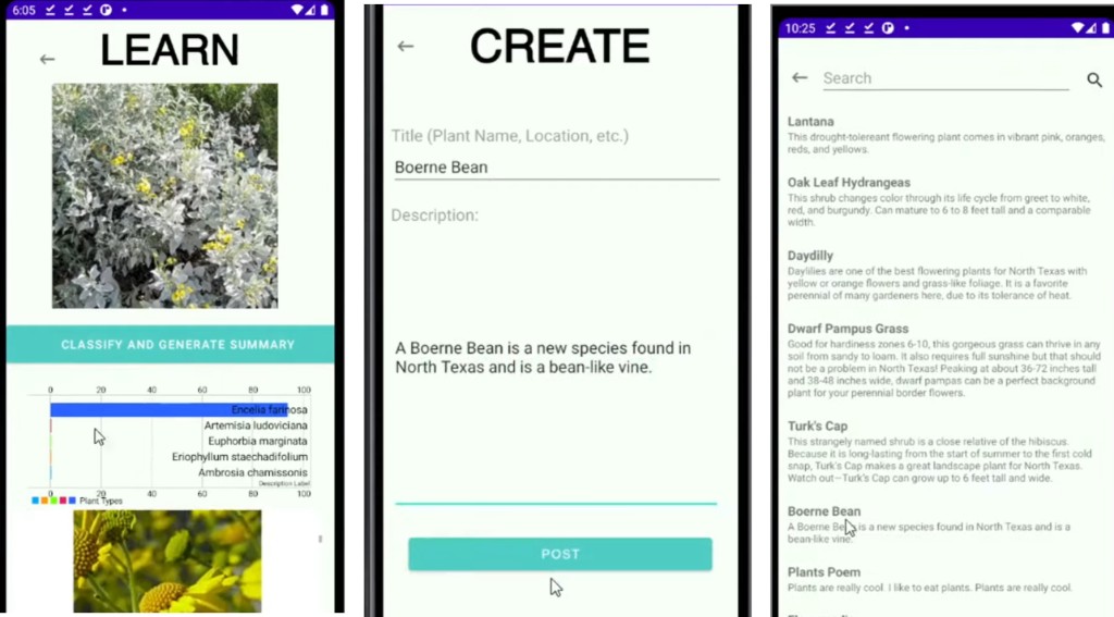 flaurapedia app: learn, create, and browse plant screens